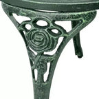 vidaXL Patio Bistro Set 3 Piece Outdoor Garden Table and Chair Cast Aluminum - Green