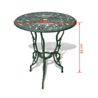 vidaXL Patio Bistro Set 3 Piece Outdoor Garden Table and Chair Cast Aluminum - Green