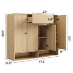 47.2 Shoe Storage Cabinet with 4 Doors & 1 Drawer, Large Capacity Entryway Organizer with Rounded Corners, Narrow Shoe Rack for Hallway, Living Room