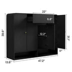 47.2 Shoe Storage Cabinet with 4 Doors & 1 Drawer, Large Capacity Entryway Organizer with Rounded Corners, Narrow Shoe Rack for Hallway, Living Room