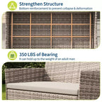 4-Piece Patio Furniture Set, Rattan Outdoor Sofa with 2 Chairs & Coffee Table, Modern Bistro Set for Garden & Backyard