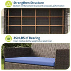 4-Piece Patio Furniture Set, Rattan Outdoor Sofa with 2 Chairs & Coffee Table, Modern Bistro Set for Garden & Backyard