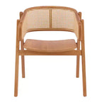 Christopher Knight Home Stellan Farmhouse Rubberwood Rattan Dining Chairs with Curved Back