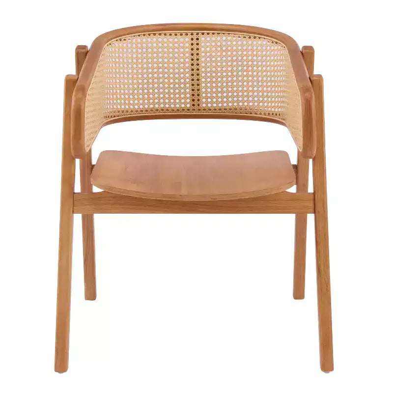 Christopher Knight Home Stellan Farmhouse Rubberwood Rattan Dining Chairs with Curved Back