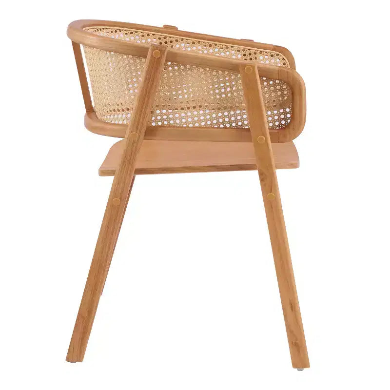 Christopher Knight Home Stellan Farmhouse Rubberwood Rattan Dining Chairs with Curved Back