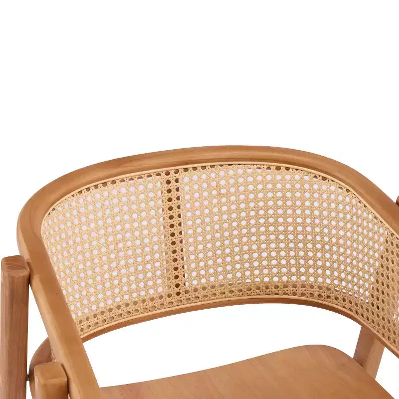 Christopher Knight Home Stellan Farmhouse Rubberwood Rattan Dining Chairs with Curved Back