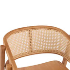 Christopher Knight Home Stellan Farmhouse Rubberwood Rattan Dining Chairs with Curved Back