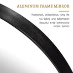 24 Round Wall Mirror Aluminum Frame Wall Mounted Bathroom Mirror HD Shatterproof Distortion-Free Glass Vanity Mirror for Living Room Entryway Bedroom