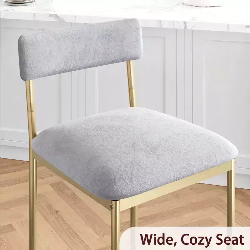 Acekool 25 5 Counter Height Bar Stools Set of 4 Upholstered Kitchen Chairs and Footrest for Island