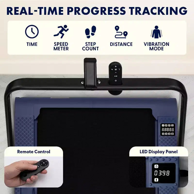 Squatz 2-in-1 Walking Pad with Vibration Plates and Handlebar  Blue