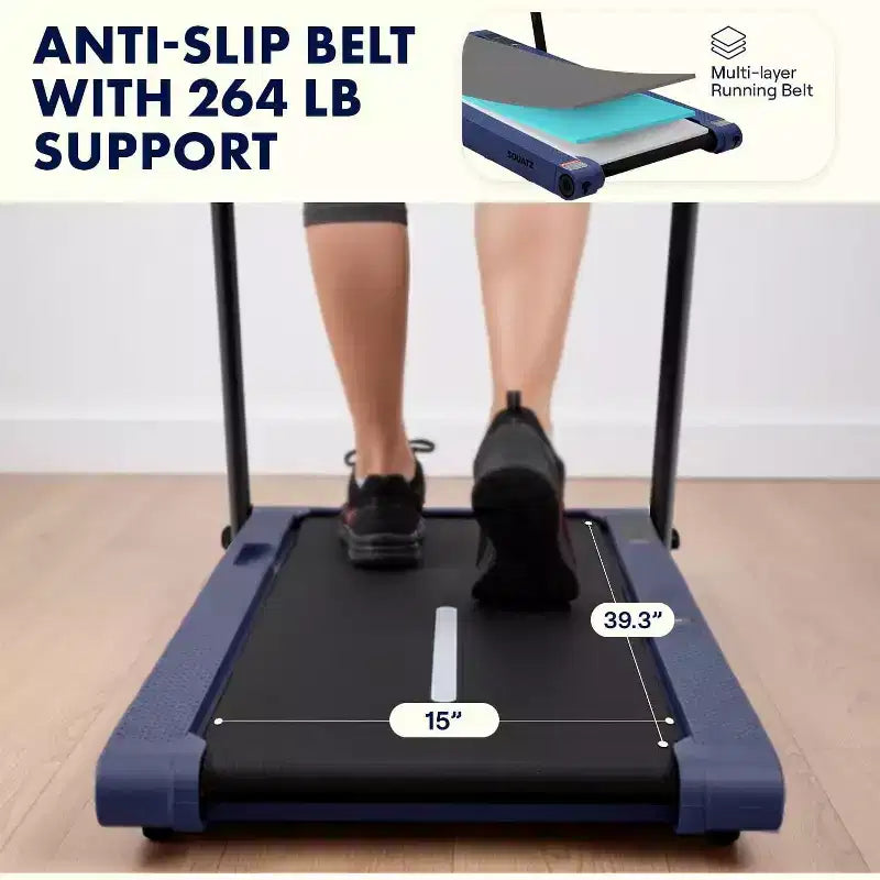 Squatz 2-in-1 Walking Pad with Vibration Plates and Handlebar  Blue