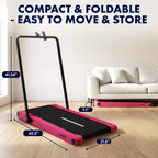 Squatz 2-in-1 Walking Pad with Vibration Plates and Handlebar  Pink
