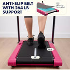 Squatz 2-in-1 Walking Pad with Vibration Plates and Handlebar  Pink