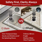 SUMERAIN 24x36 Wall Vanity Mirror Tempered Glass, Anti-Fog ETL Bathroom Mirror Smart Memory Setting