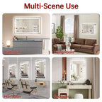 SUMERAIN 24x36 Wall Vanity Mirror Tempered Glass, Anti-Fog ETL Bathroom Mirror Smart Memory Setting