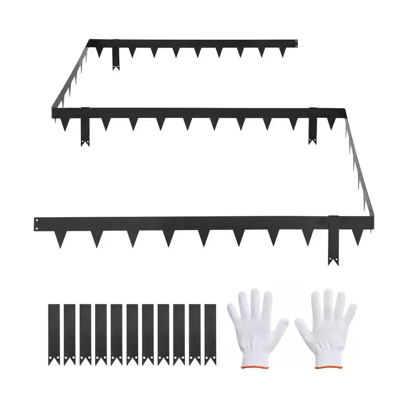 VEVOR Galvanized Steel Landscape Edging, 10-Pack 40 x 4.5 Inch Metal Edging for Landscaping with 11 Mounting Clips, Metal Garden Edge Border, Black