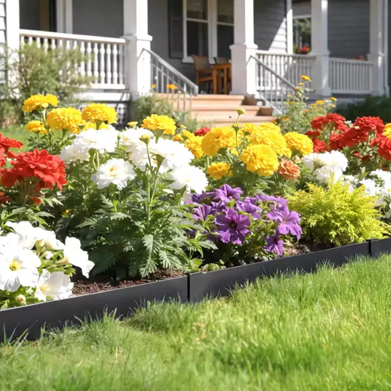 VEVOR Galvanized Steel Landscape Edging, 10-Pack 40 x 4.5 Inch Metal Edging for Landscaping with 11 Mounting Clips, Metal Garden Edge Border, Black
