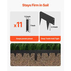 VEVOR Galvanized Steel Landscape Edging, 10-Pack 40 x 4.5 Inch Metal Edging for Landscaping with 11 Mounting Clips, Metal Garden Edge Border, Black