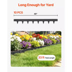 VEVOR Galvanized Steel Landscape Edging, 10-Pack 40 x 4.5 Inch Metal Edging for Landscaping with 11 Mounting Clips, Metal Garden Edge Border, Black