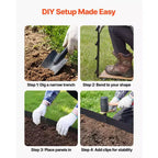 VEVOR Galvanized Steel Landscape Edging, 10-Pack 40 x 4.5 Inch Metal Edging for Landscaping with 11 Mounting Clips, Metal Garden Edge Border, Black
