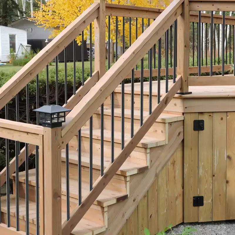 VEVOR Staircase Balusters 101 Pack, 32 In Aluminum Stair Balusters, 3/4 In Rainwater-Proof Round Metal Spindle Railing, Black