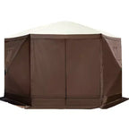 Gazebo Screen Tent, 12 X 12 Ft, 6 Sided Pop-up Camping Canopy Shelter Tent with Mesh Windows, Portable Carry Bag