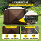 Gazebo Screen Tent, 12 X 12 Ft, 6 Sided Pop-up Camping Canopy Shelter Tent with Mesh Windows, Portable Carry Bag