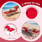 Gymax Tanning Chair w/ Face Arm Holes 4-Level Backrest & Head Pillow Side Pocket