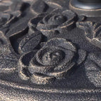 18 Round Resin Umbrella Base Stand, 20 lbs Market Parasol Holder with Decorative Rose Floral Pattern