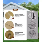 Replacement Canopy Cover for Carport Heavy Duty Waterproof UV Resistant PE Fits 13x20 13x25 20x13x11 ft White Yellow Top Only No Frame