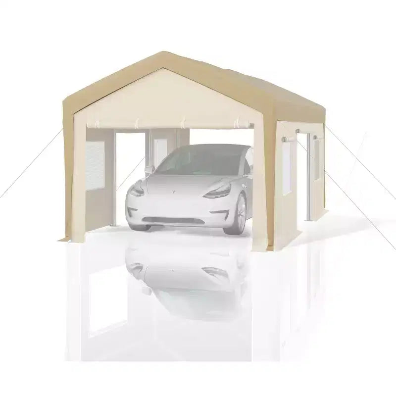 Replacement Canopy Cover for Carport Heavy Duty Waterproof UV Resistant PE Fits 13x20 13x25 20x13x11 ft White Yellow Top Only No Frame