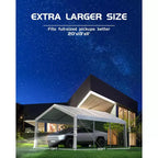 Replacement Canopy Cover for Carport Heavy Duty Waterproof UV Resistant PE Fits 13x20 13x25 20x13x11 ft White Yellow Top Only No Frame