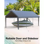 Replacement Canopy Cover for Carport Heavy Duty Waterproof UV Resistant PE Fits 13x20 13x25 20x13x11 ft White Yellow Top Only No Frame