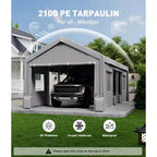 Replacement Canopy Cover for Carport Heavy Duty Waterproof UV Resistant PE Fits 13x20 13x25 20x13x11 ft White Yellow Top Only No Frame