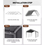 Replacement Canopy Cover for Carport Heavy Duty Waterproof UV Resistant PE Fits 13x20 13x25 20x13x11 ft White Yellow Top Only No Frame