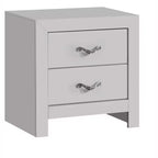 Passion Furniture Moreland Sparkling White 2-Drawer 24 in. W Nightstand