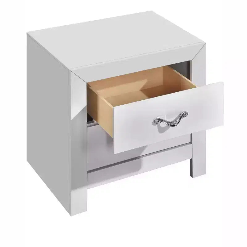 Passion Furniture Moreland Sparkling White 2-Drawer 24 in. W Nightstand
