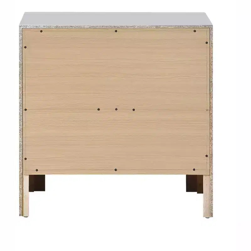 Passion Furniture Moreland Sparkling White 2-Drawer 24 in. W Nightstand