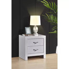 Passion Furniture Moreland Sparkling White 2-Drawer 24 in. W Nightstand