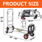 Heavy Duty 2-in-1 Convertible Hand Truck Platform Cart  700 lbs Capacity, Folding Dolly with Telescoping Handle & 4 Wheels  Ideal for Warehouse