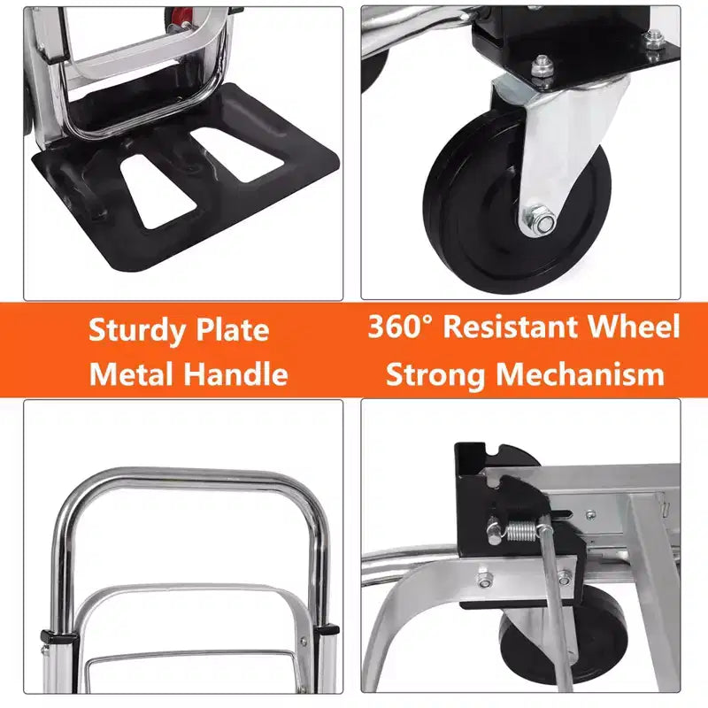 Heavy Duty 2-in-1 Convertible Hand Truck Platform Cart  700 lbs Capacity, Folding Dolly with Telescoping Handle & 4 Wheels  Ideal for Warehouse