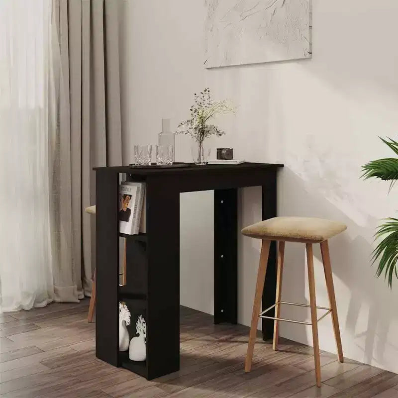 vidaXL Bar Table with Shelf Engineered Wood Dining Kitchen High Tall Wall Room