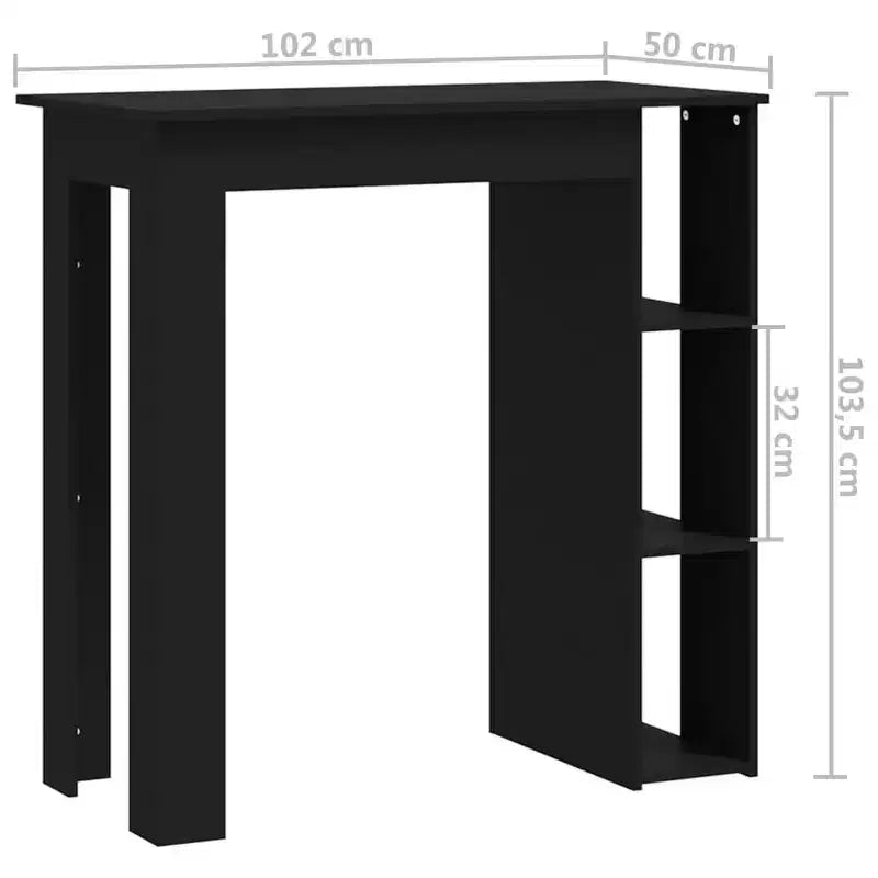 vidaXL Bar Table with Shelf Engineered Wood Dining Kitchen High Tall Wall Room