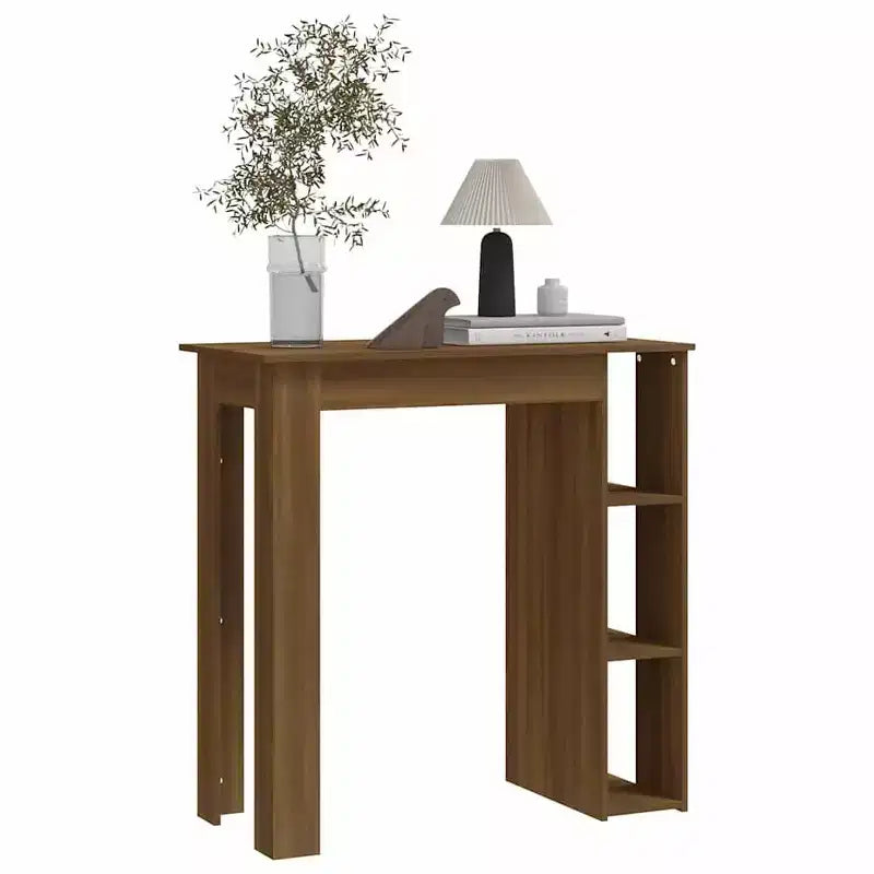 vidaXL Bar Table with Shelf Engineered Wood Dining Kitchen High Tall Wall Room