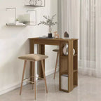 vidaXL Bar Table with Shelf Engineered Wood Dining Kitchen High Tall Wall Room