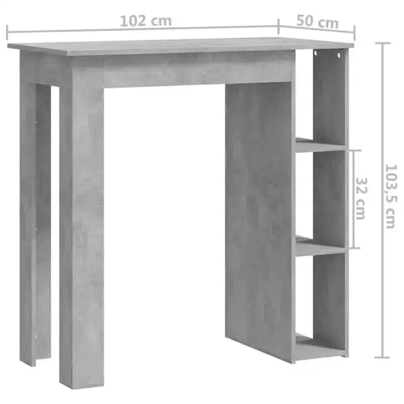 vidaXL Bar Table with Shelf Engineered Wood Dining Kitchen High Tall Wall Room