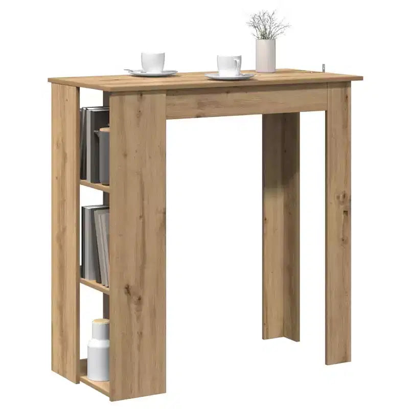 vidaXL Bar Table with Shelf Engineered Wood Dining Kitchen High Tall Wall Room