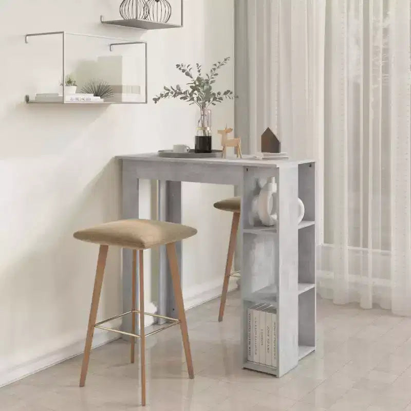 vidaXL Bar Table with Shelf Engineered Wood Dining Kitchen High Tall Wall Room