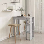 vidaXL Bar Table with Shelf Engineered Wood Dining Kitchen High Tall Wall Room
