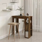 vidaXL Bar Table with Shelf Engineered Wood Dining Kitchen High Tall Wall Room